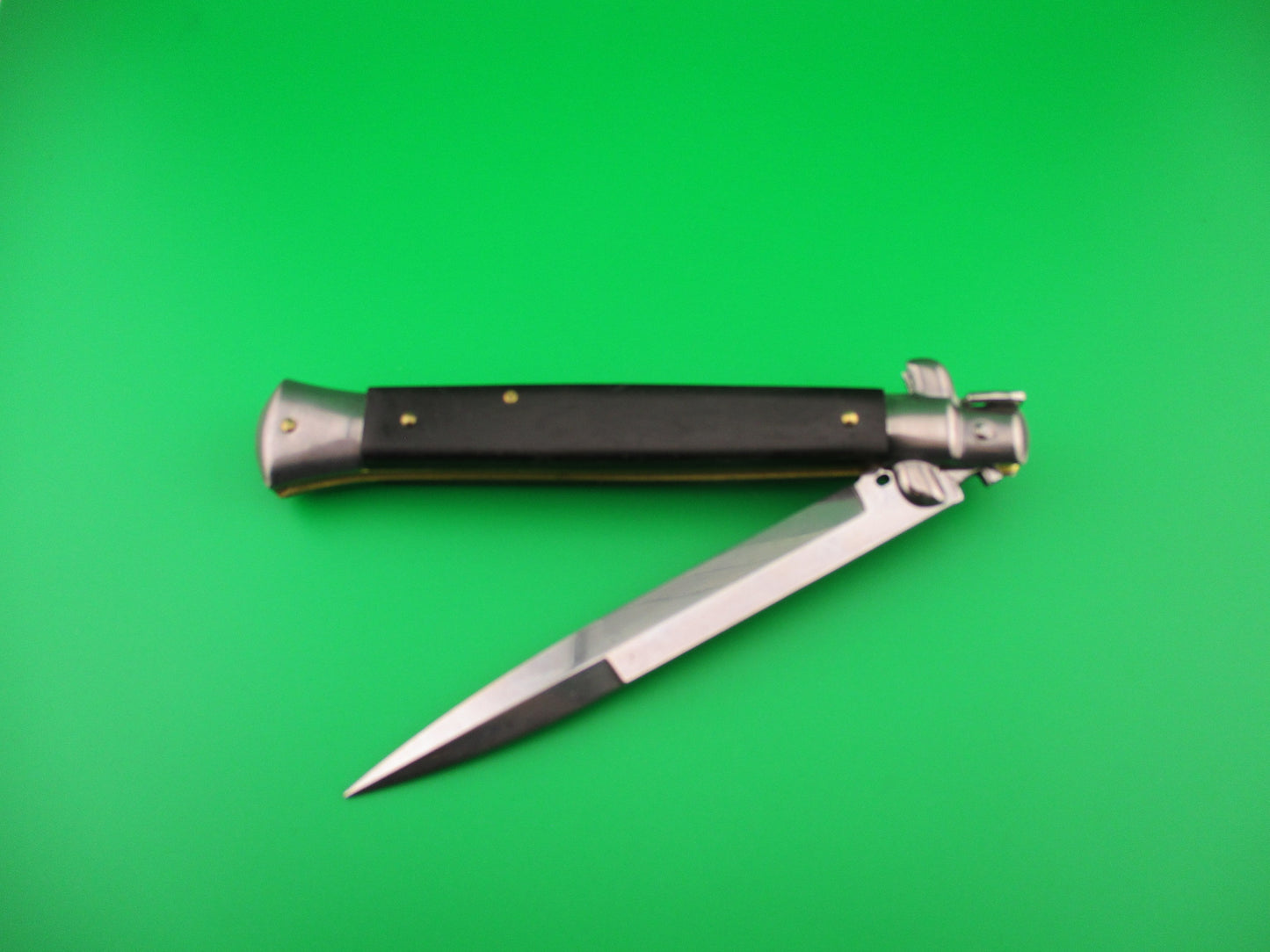 Frank B ITALY 28cm Italian Stiletto bayonet blade Ebony automatic knife
