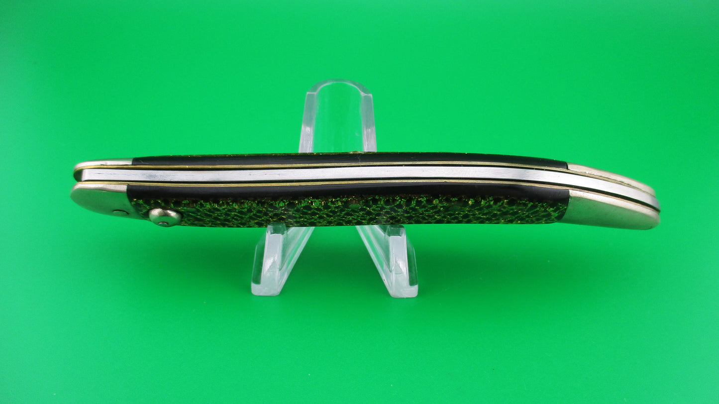 Queen Jet 25 Vintage Switchblade knife Black & Gold re-scaled