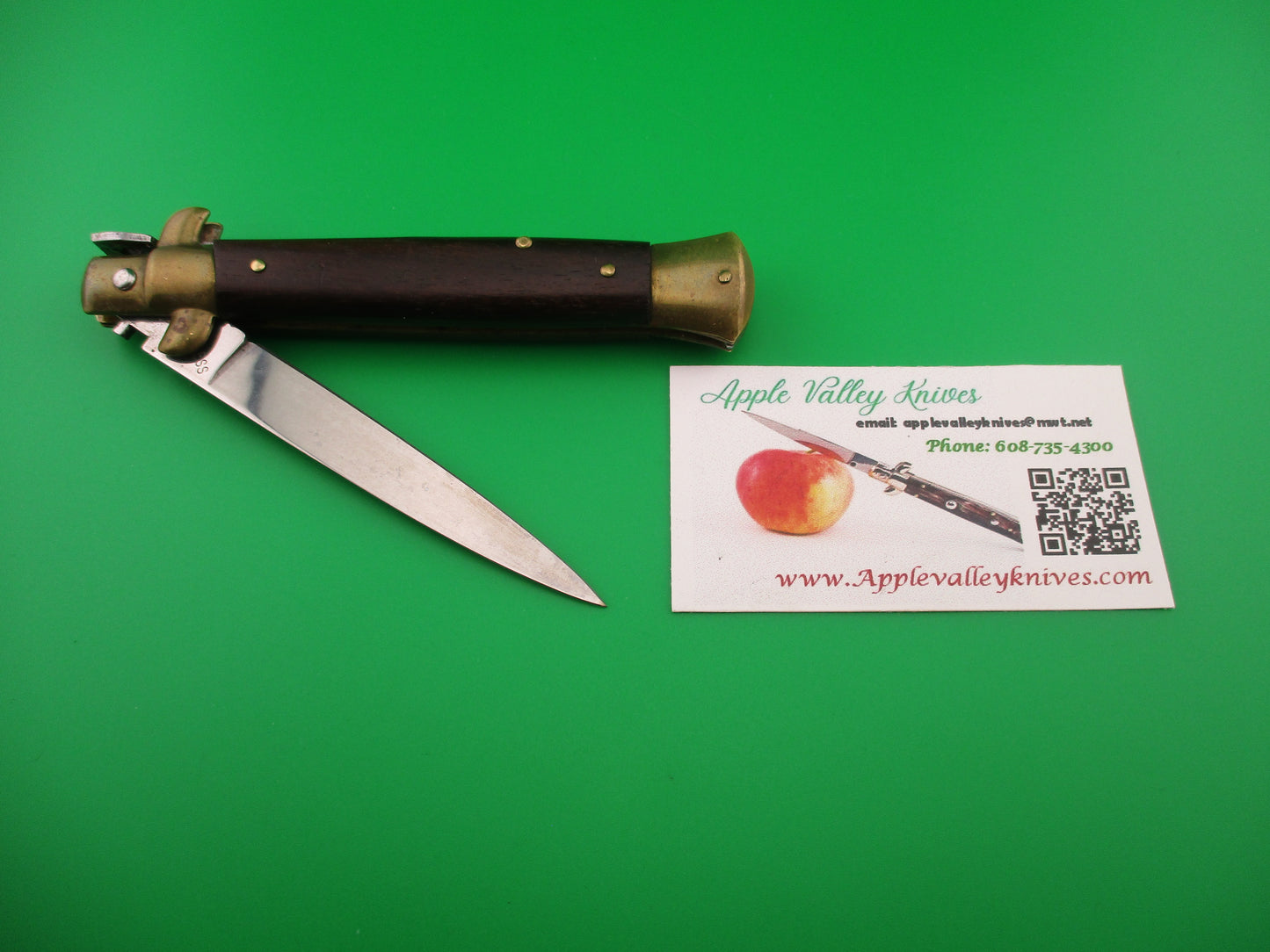 STAINLESS (slant) UD96A000103 PATENT 23cm Italian Stiletto bolster release switchblade