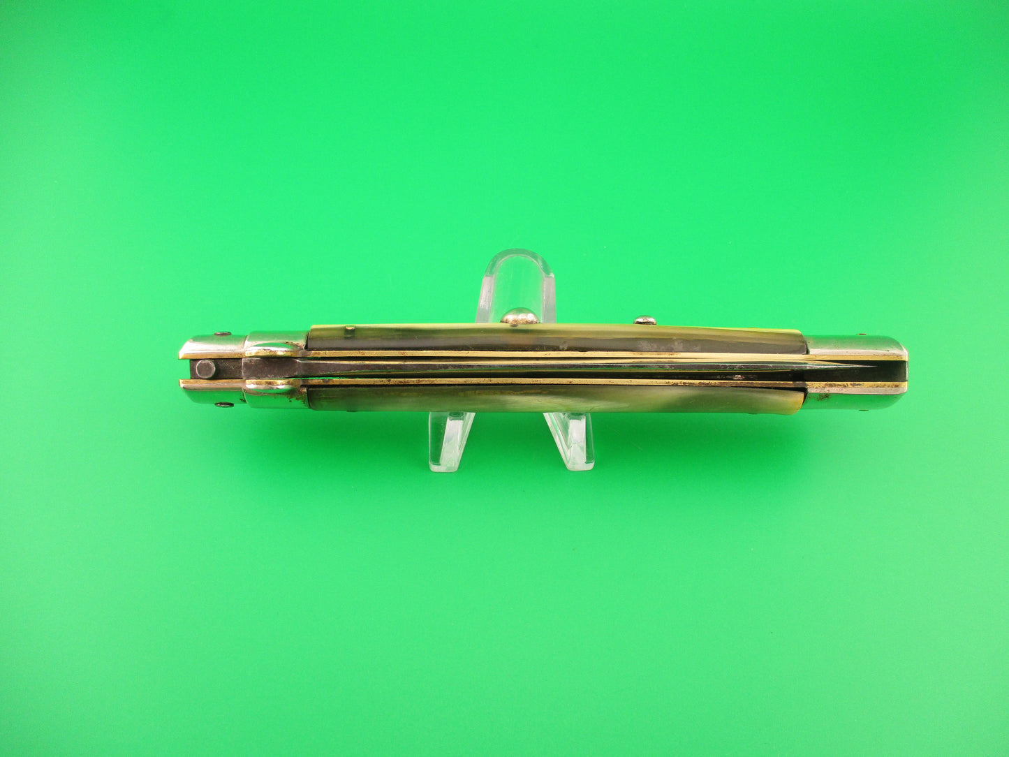LATAMA ITALY 28cm Italian Picklock Kris 1950s Cream & Green horn vintage automatic knife