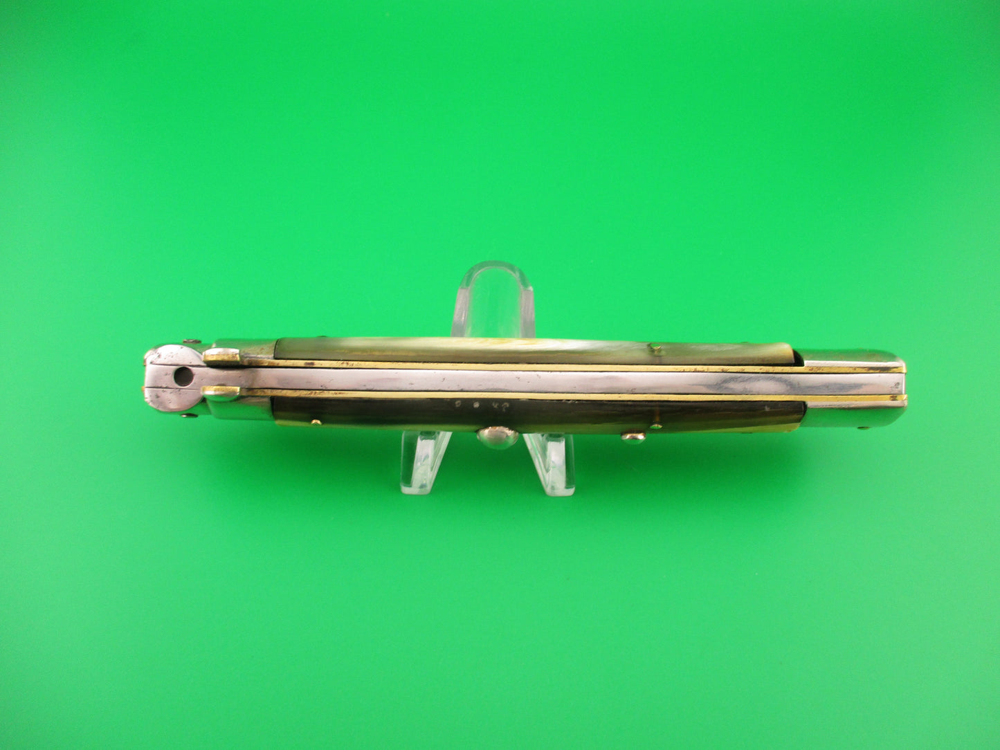 LATAMA ITALY 28cm Italian Picklock Kris 1950s Cream & Green horn vintage automatic knife