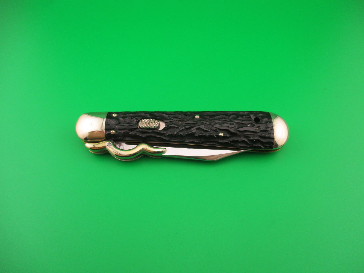 Flylock Vintage Hunter Lazy W folding guards Antique automatic knife