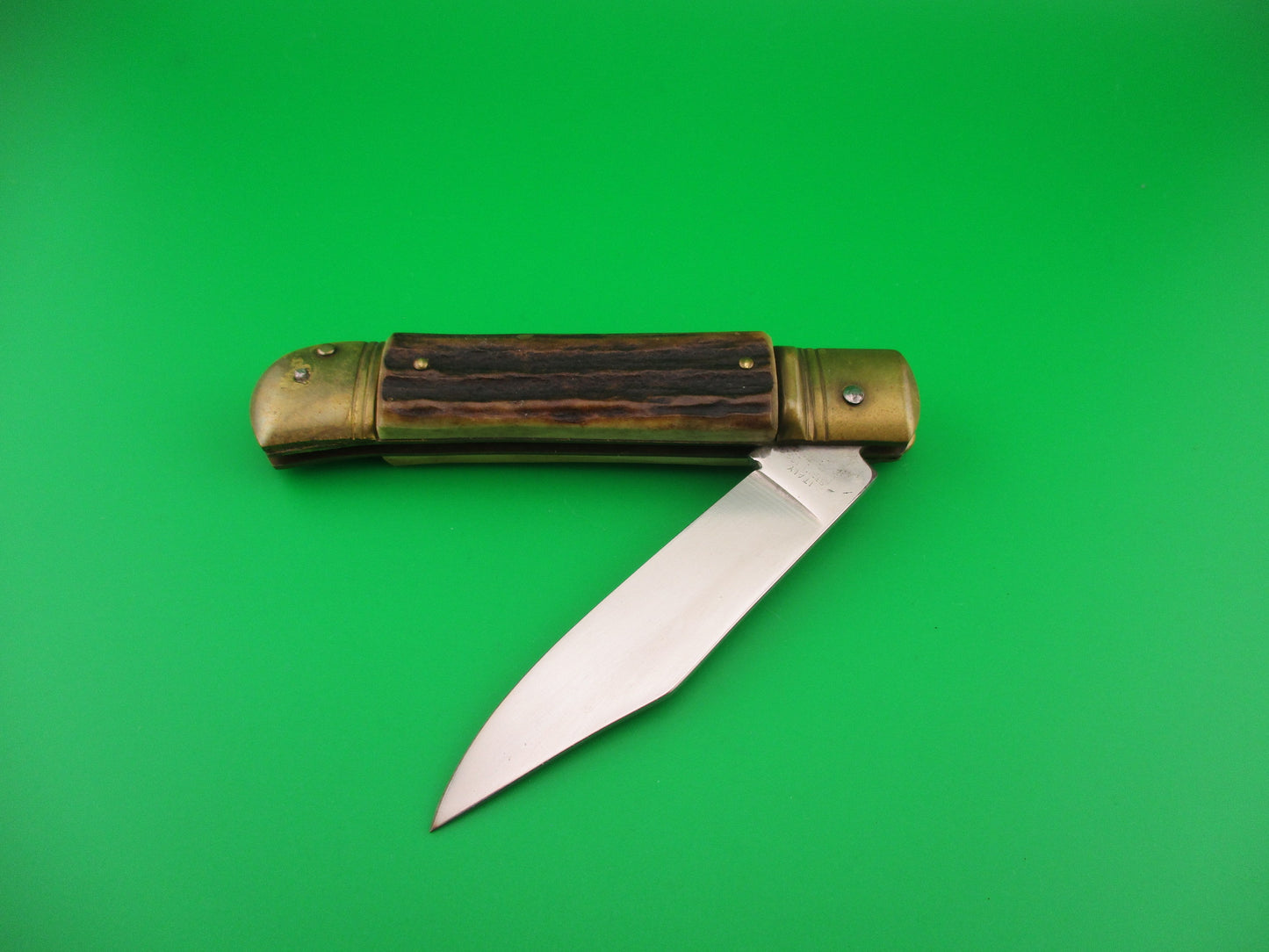 EDGECO STAINLESS 20cm Italian Lever Stag Vintage automatic knife