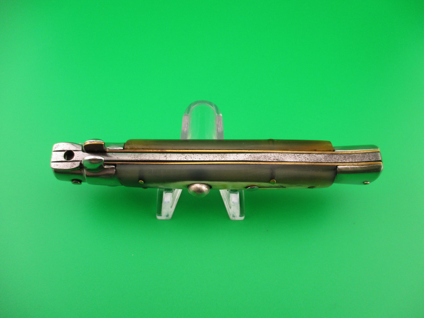 INOX 22cm Italian late transitional Stiletto swivel bolster vintage automatic knife
