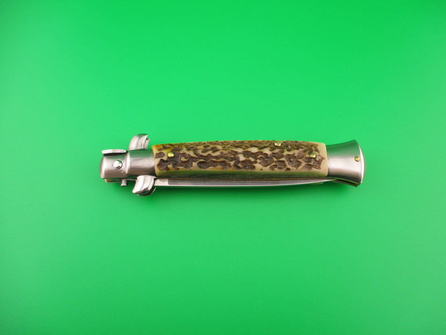 STAINLESS (slant) UD96A000103 PATENT 23cm Italian Stiletto bolster release switchblade