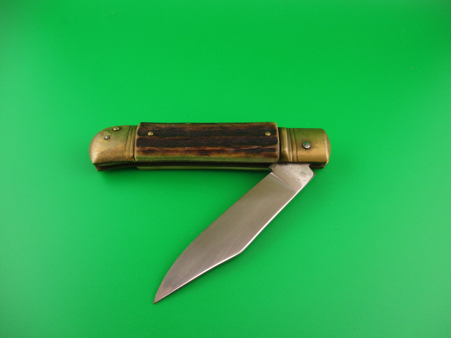 EDGECO STAINLESS 20cm Italian Lever Stag Vintage automatic knife