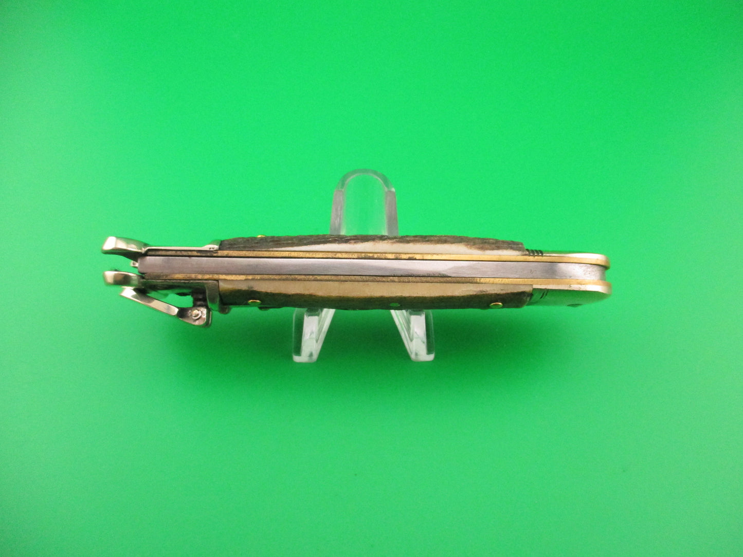 H.W. BOKER SOLINGEN-O. 20cm German Shell Puller Lever Stag vintage automatic knife