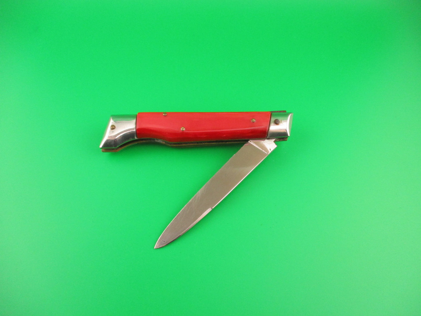 Jndiana EXTRA 20cm Italian Slant Bolster Vintage Red Pearlex automatic knife