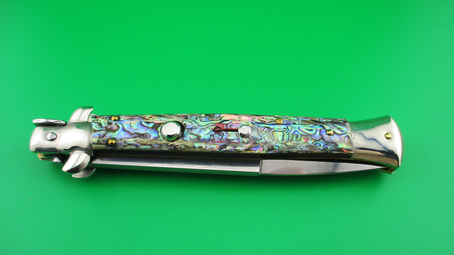 Walt's Latama Italy 28cm Italian Stiletto Abalone Bayonet blade automatic knife