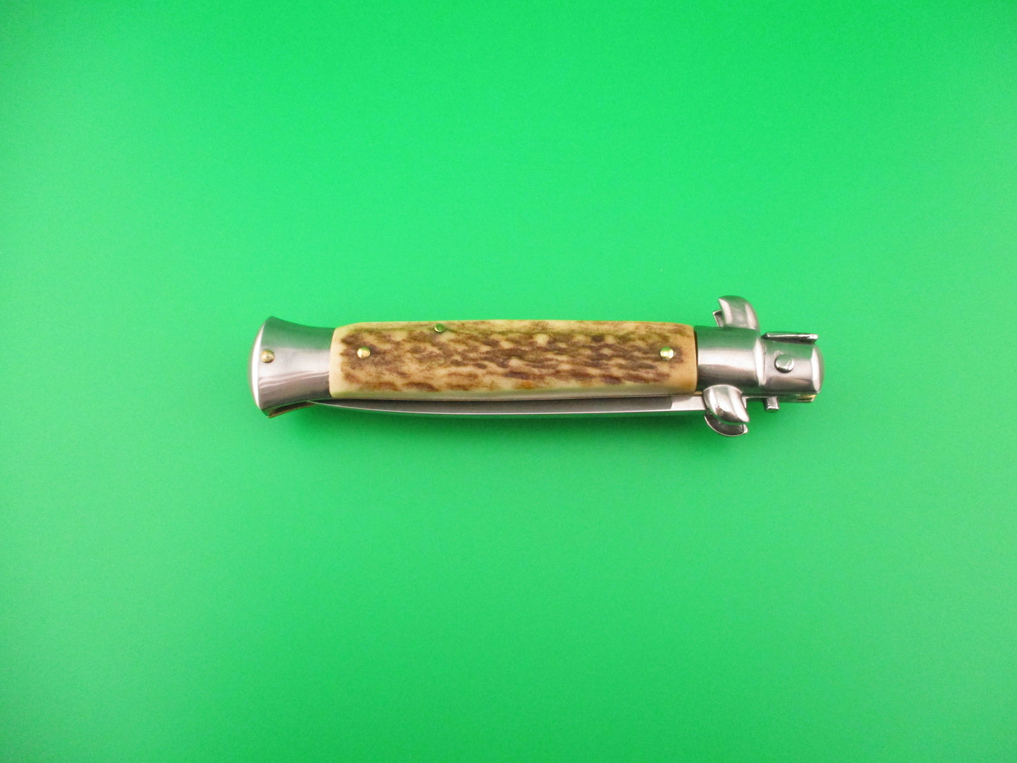 STAINLESS (slant) UD96A000103 PATENT 23cm Italian Stiletto bolster release switchblade