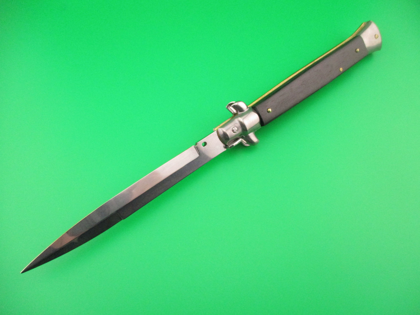 Frank B ITALY 28cm Italian Stiletto bayonet blade Ebony automatic knife