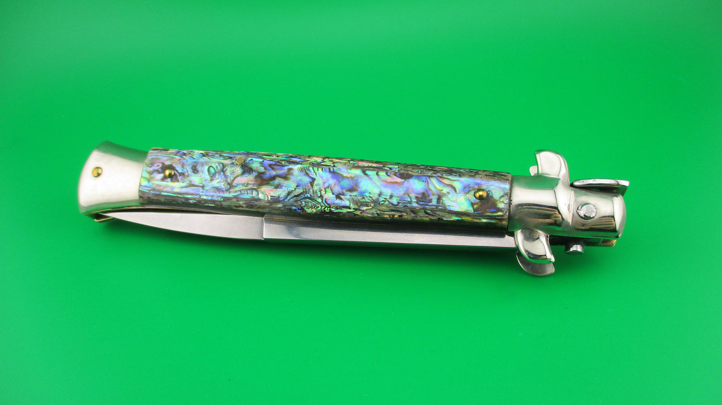 Walt's Latama Italy 28cm Italian Stiletto Abalone Bayonet blade automatic knife