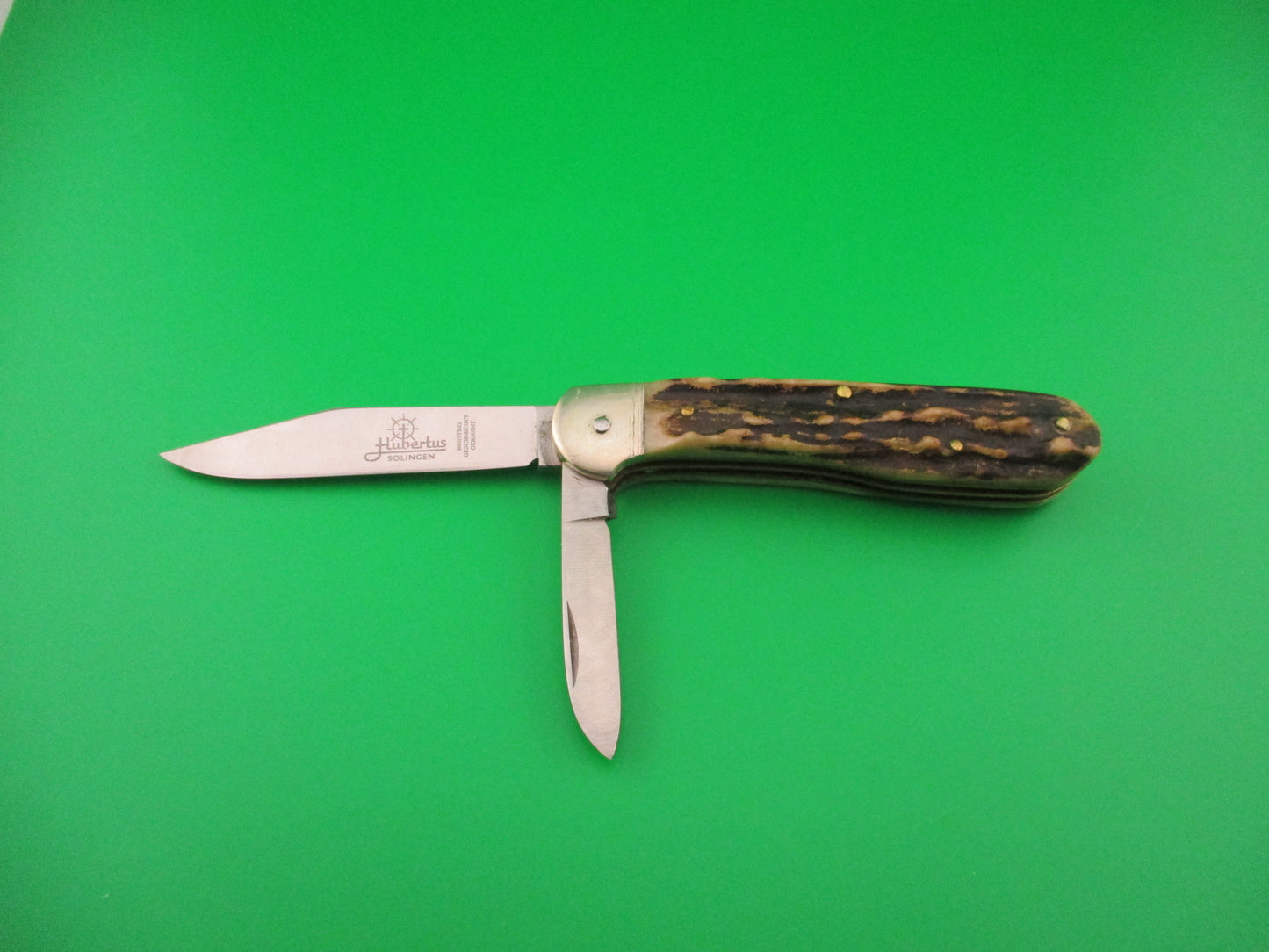 Hubertus SOLINGEN 10cm German Stag Pen Blade release automatic knife