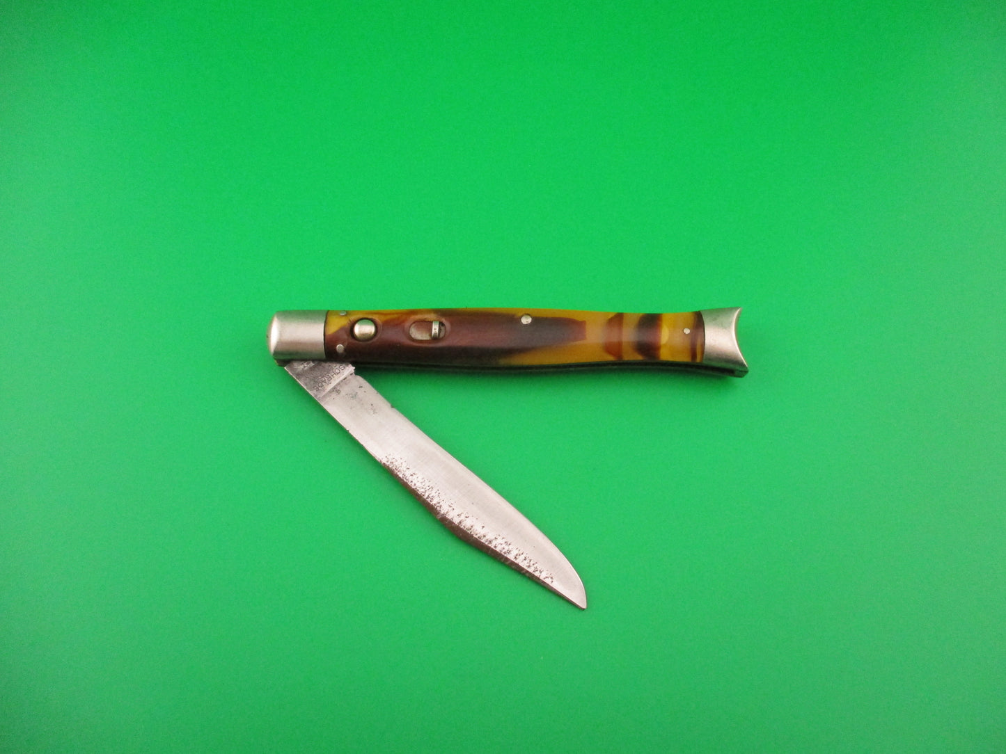 Schrade Cut Co Fishtail Butter & Molasses vintage switchblade knife