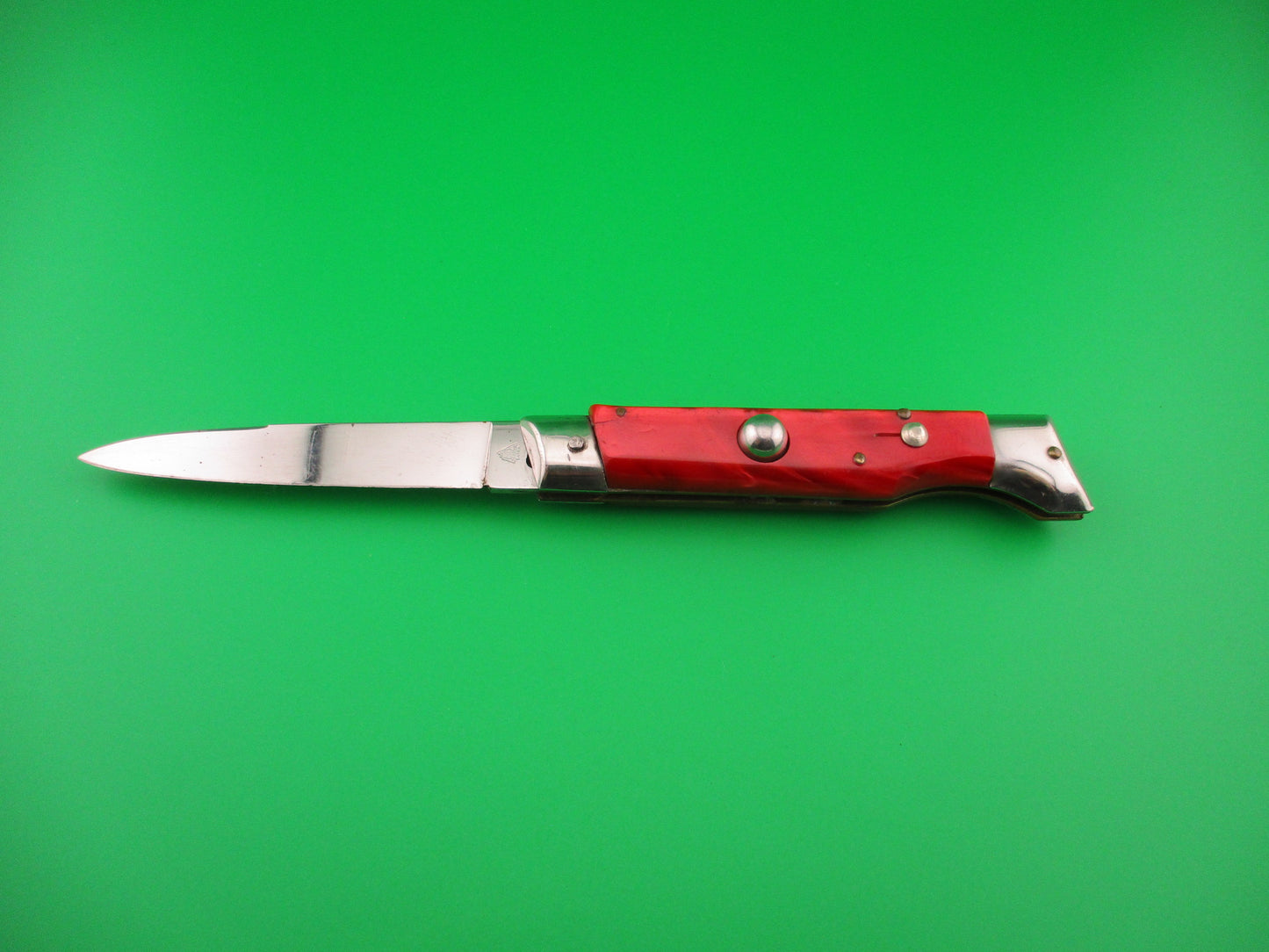 Jndiana EXTRA 20cm Italian Slant Bolster Vintage Red Pearlex automatic knife