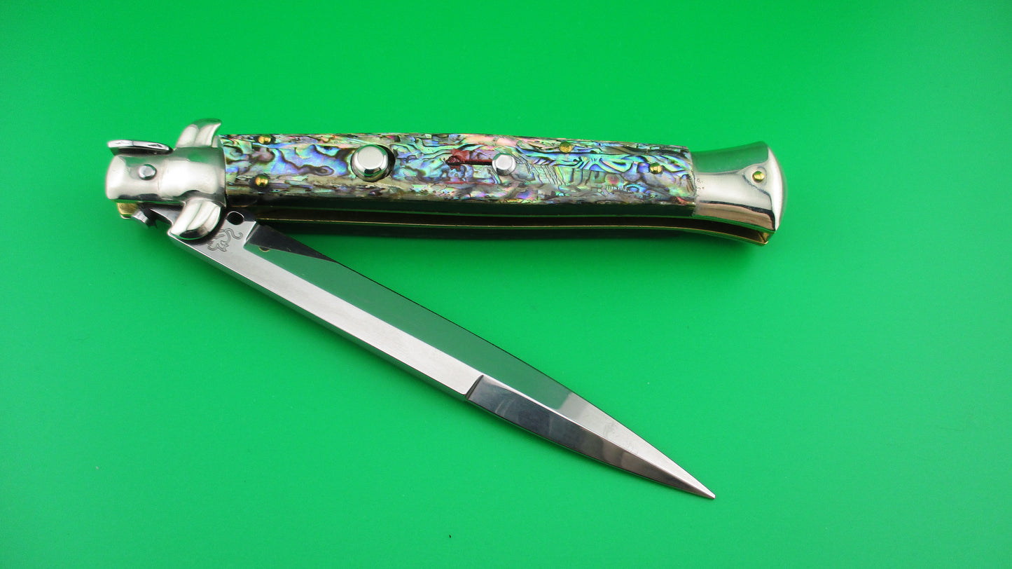 Walt's Latama Italy 28cm Italian Stiletto Abalone Bayonet blade automatic knife