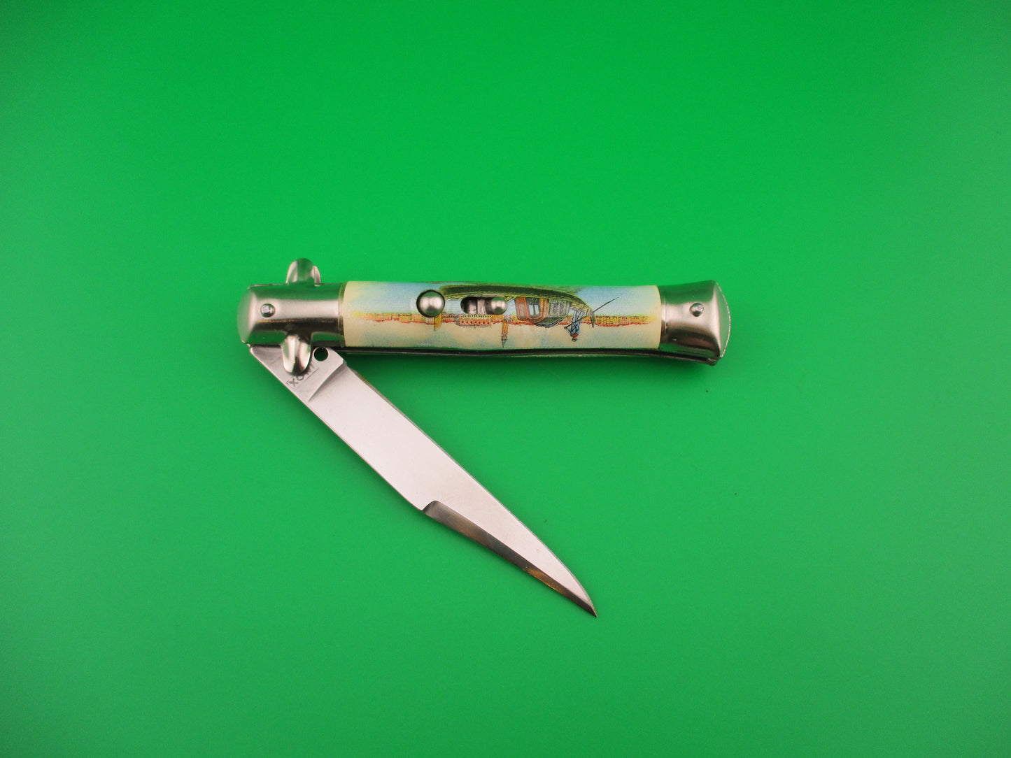 INOX 18cm Italian Tourist Venice Gondola switchblade knife