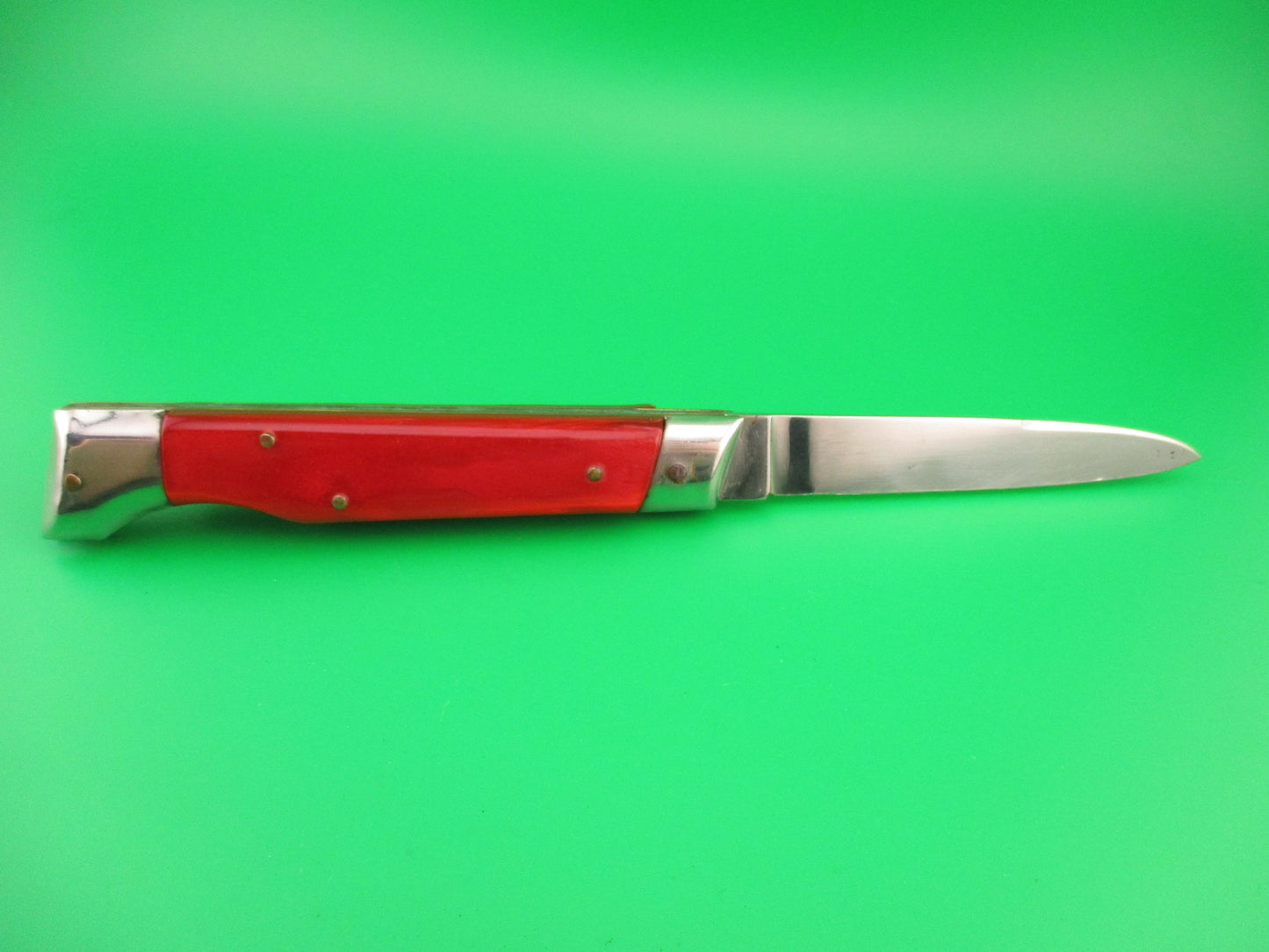 Jndiana EXTRA 20cm Italian Slant Bolster Vintage Red Pearlex automatic knife