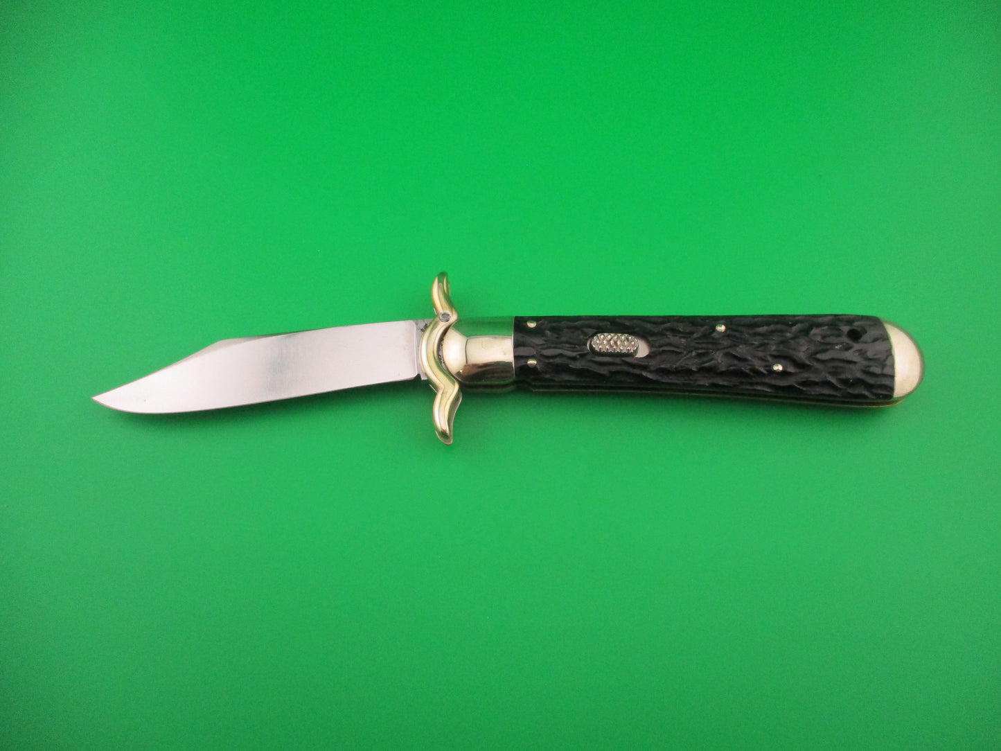 Flylock Vintage Hunter Lazy W folding guards Antique automatic knife