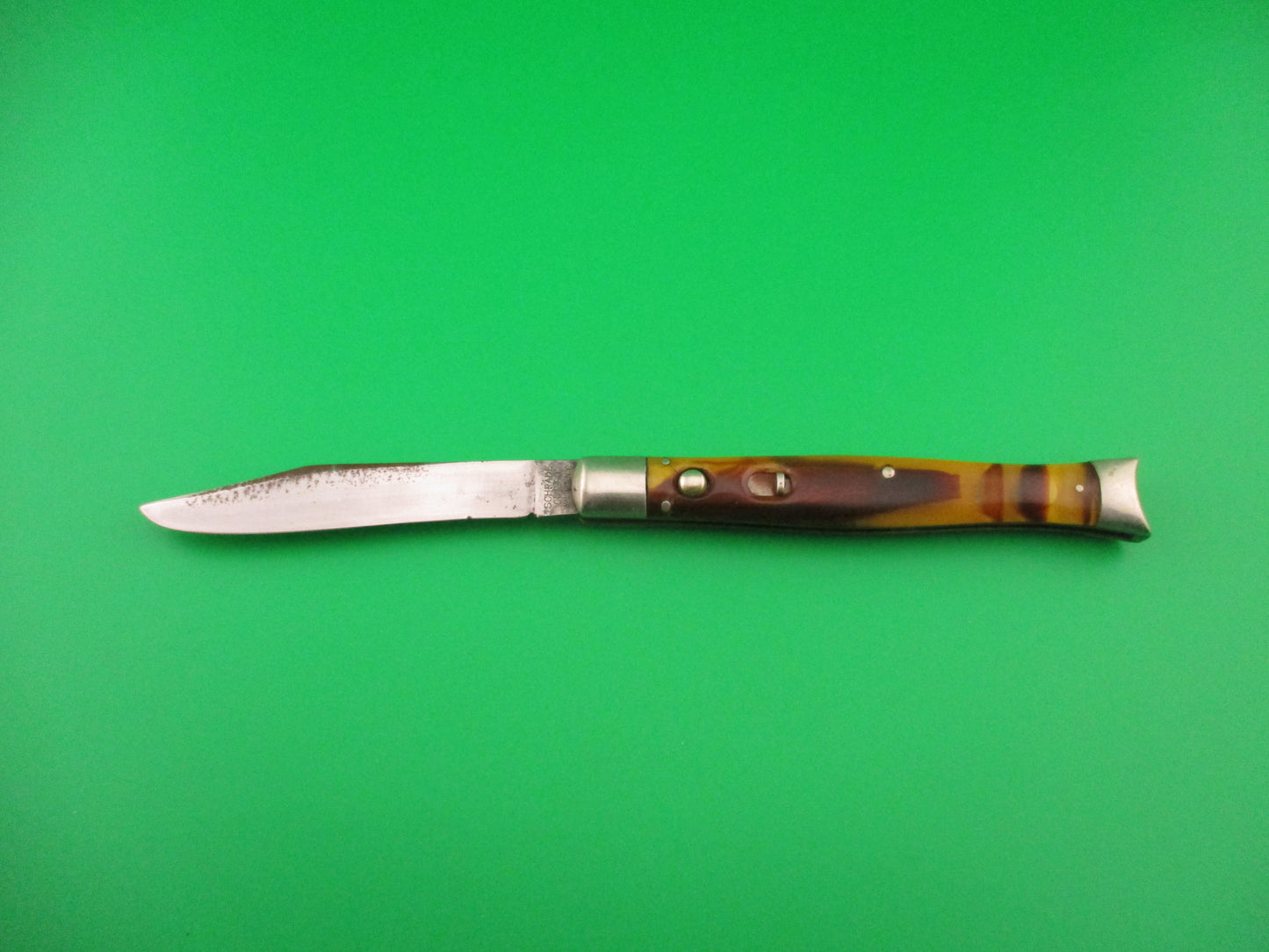 Schrade Cut Co Fishtail Butter & Molasses vintage switchblade knife