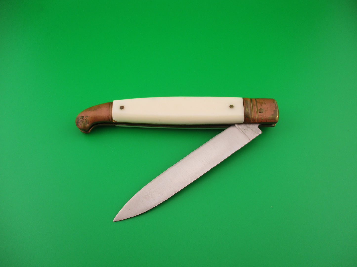 Rostfrei 24cm Italian Birds Head Ivory Brass Lever automatic knife