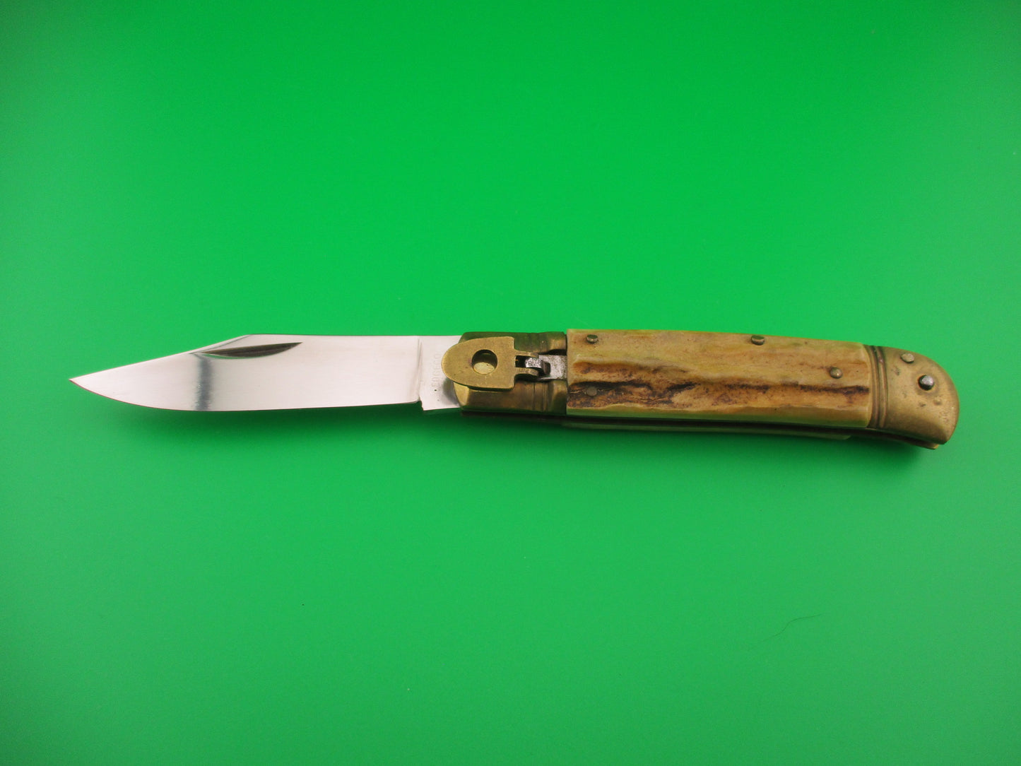 EDGECO STAINLESS 20cm Italian Lever Stag Vintage automatic knife