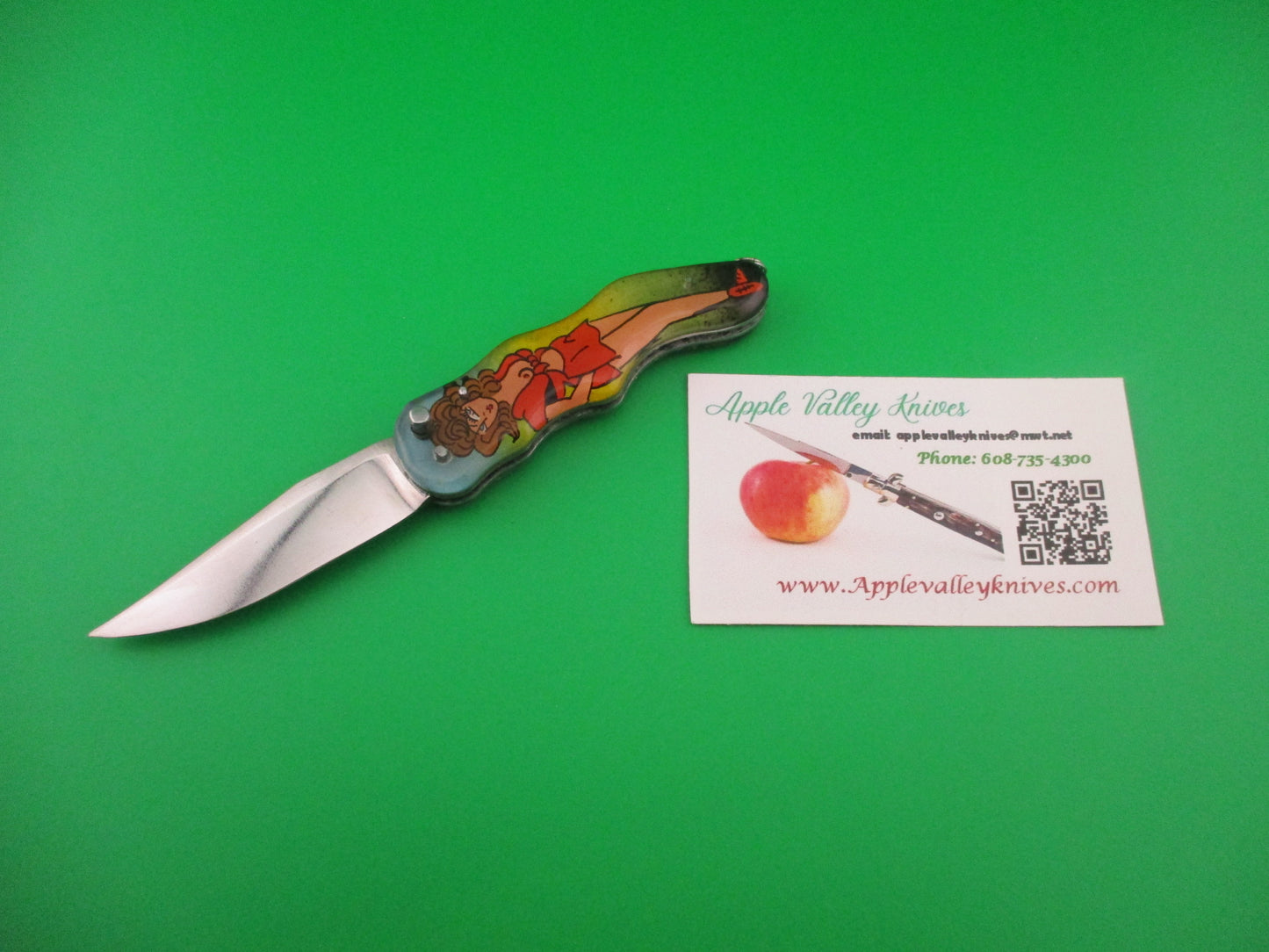 RPK Pinup Russian Prison Knife Sexy woman switchblade red dress