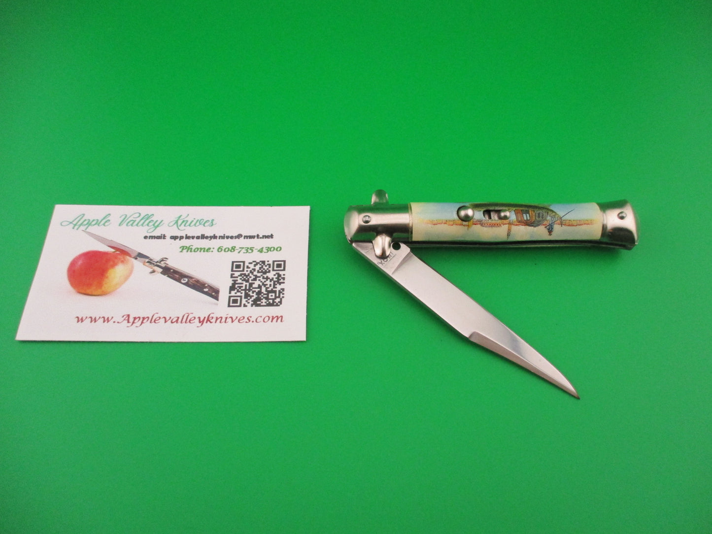 INOX 18cm Italian Tourist Venice Gondola switchblade knife