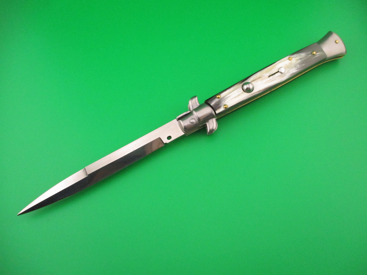 FRANK B ITALY 28cm Italian Swivel bolster Bayonet Brazilian Horn automatic knife