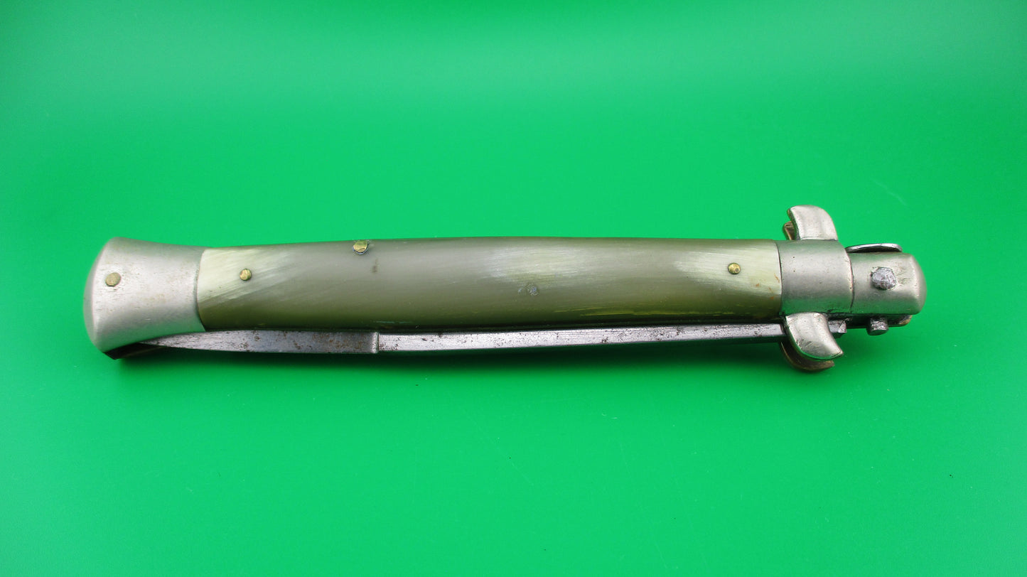 Latama ITALY 28cm Italian Stiletto Picklock 1950s vintage automatic knife White horn