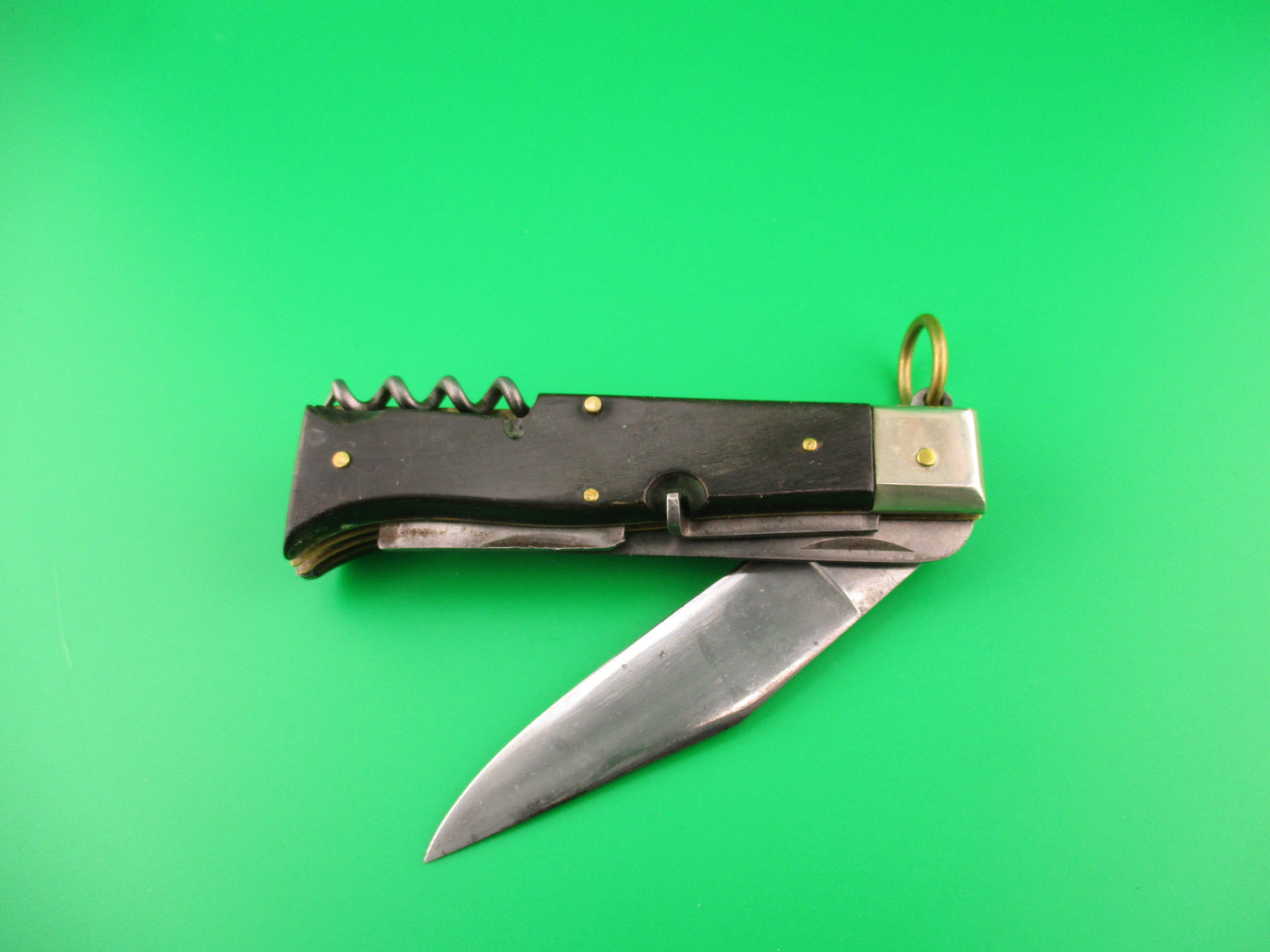 Latama 20cm Italian 5 Blade Oval button Ring pull Camper automatic knife