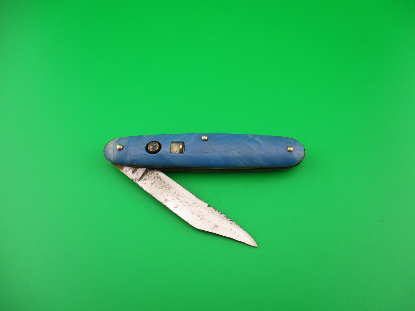 Edgemaster Cigar Jack 1950s Vintage Blue swirl switchblade knife