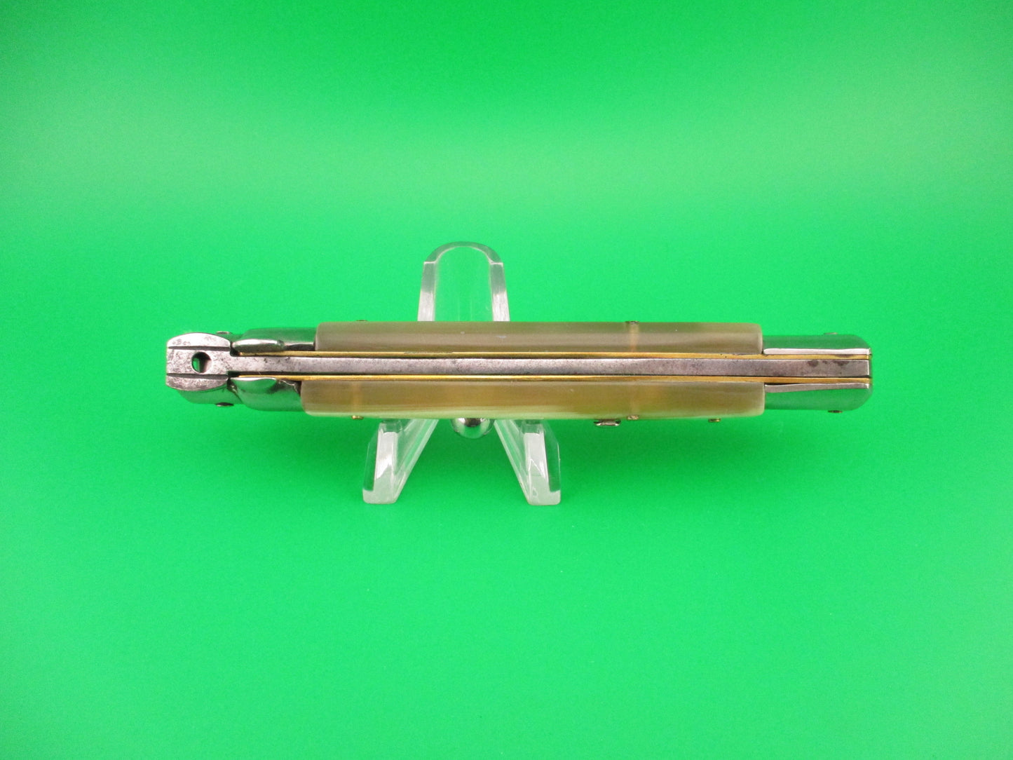 INOX (in a diamond) 23cm Italian Stiletto Honey & Cream horn automatic knife