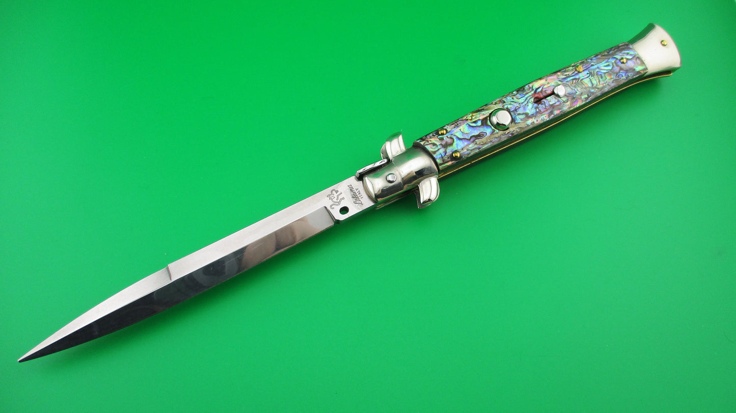 Walt's Latama Italy 28cm Italian Stiletto Abalone Bayonet blade automatic knife