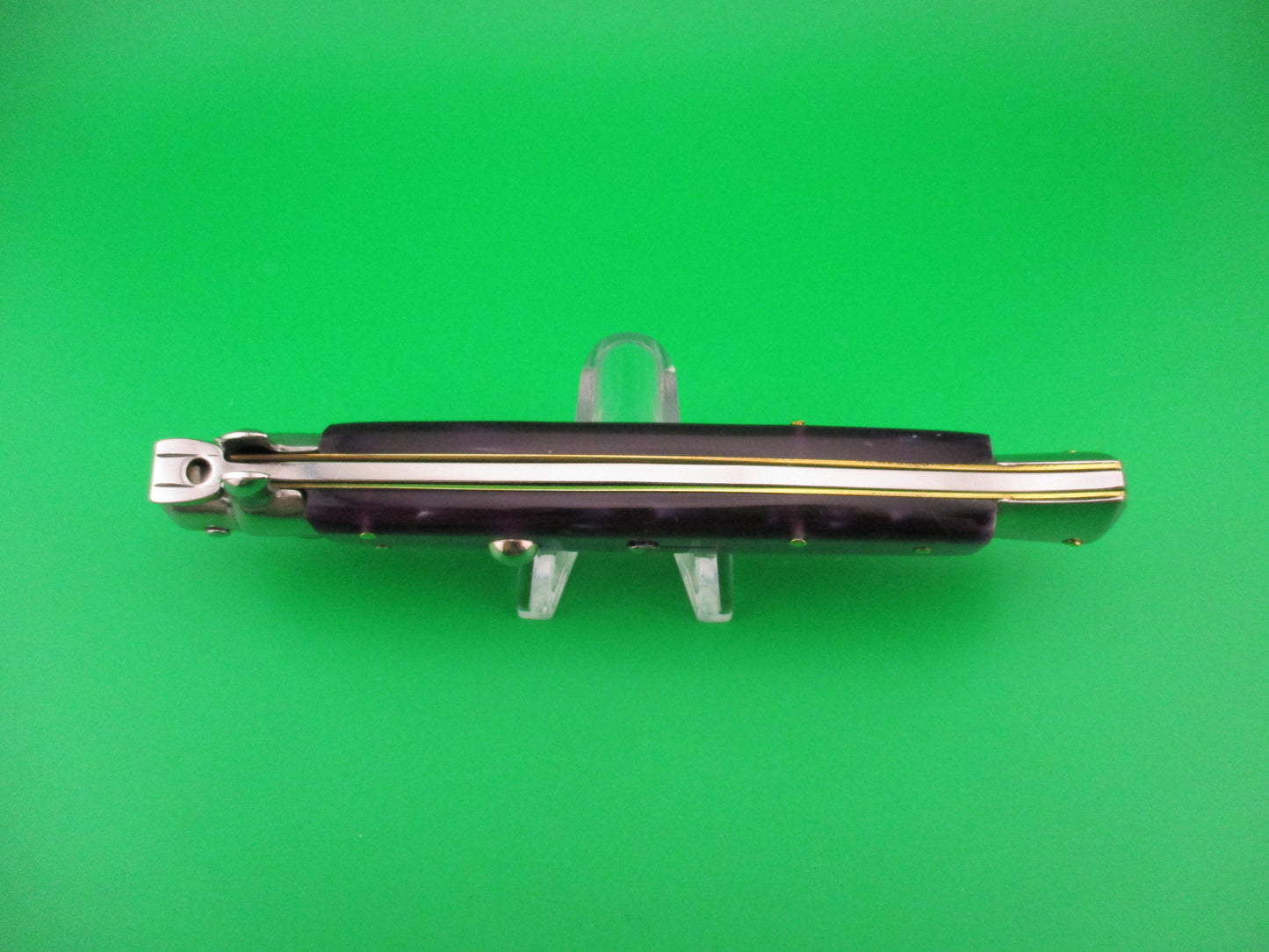 STILETTO ITALY 28cm Italian Swivel bolster Dagger Purple Acrylic automatic knife