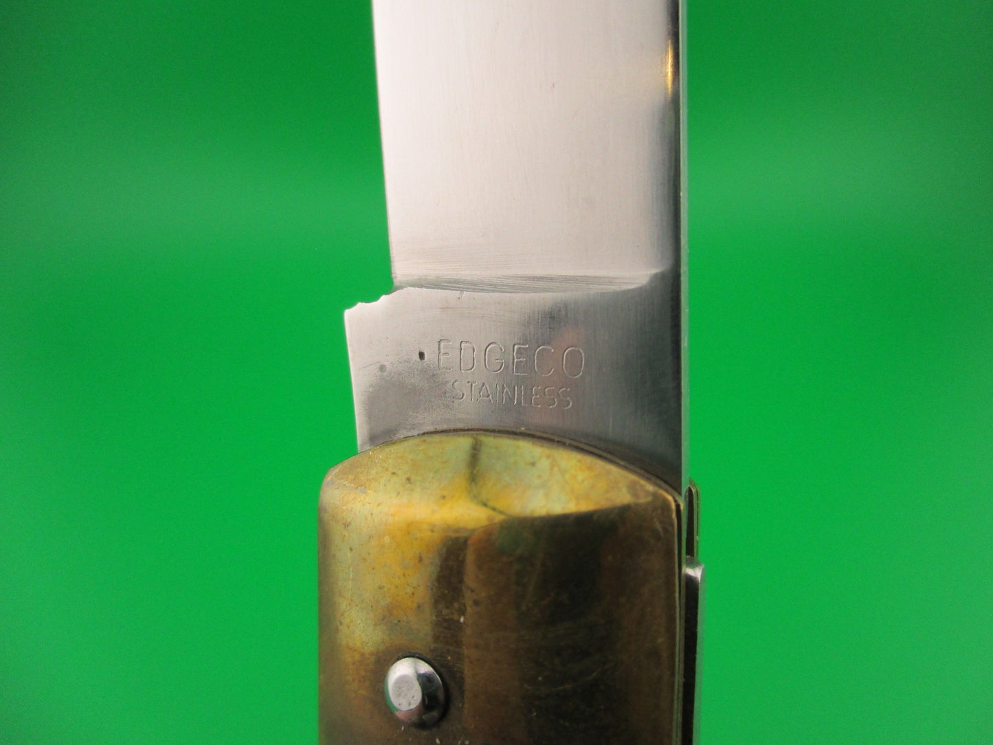 EDGECO STAINLESS 20cm Italian Lever Stag Vintage automatic knife