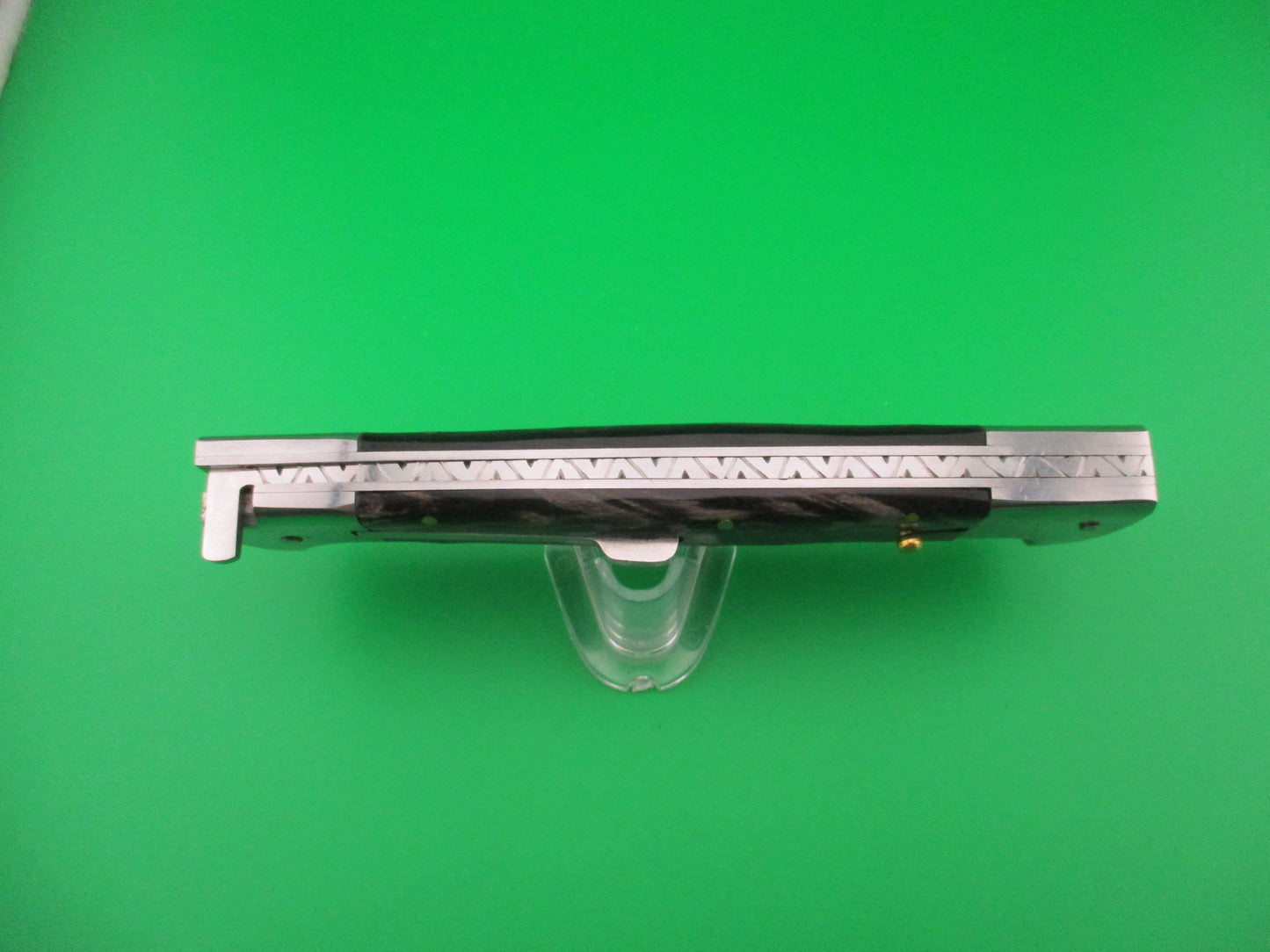 Custom 29cm Custom Damascus Bird Head Backspring release automatic knife by Samir Ahmad