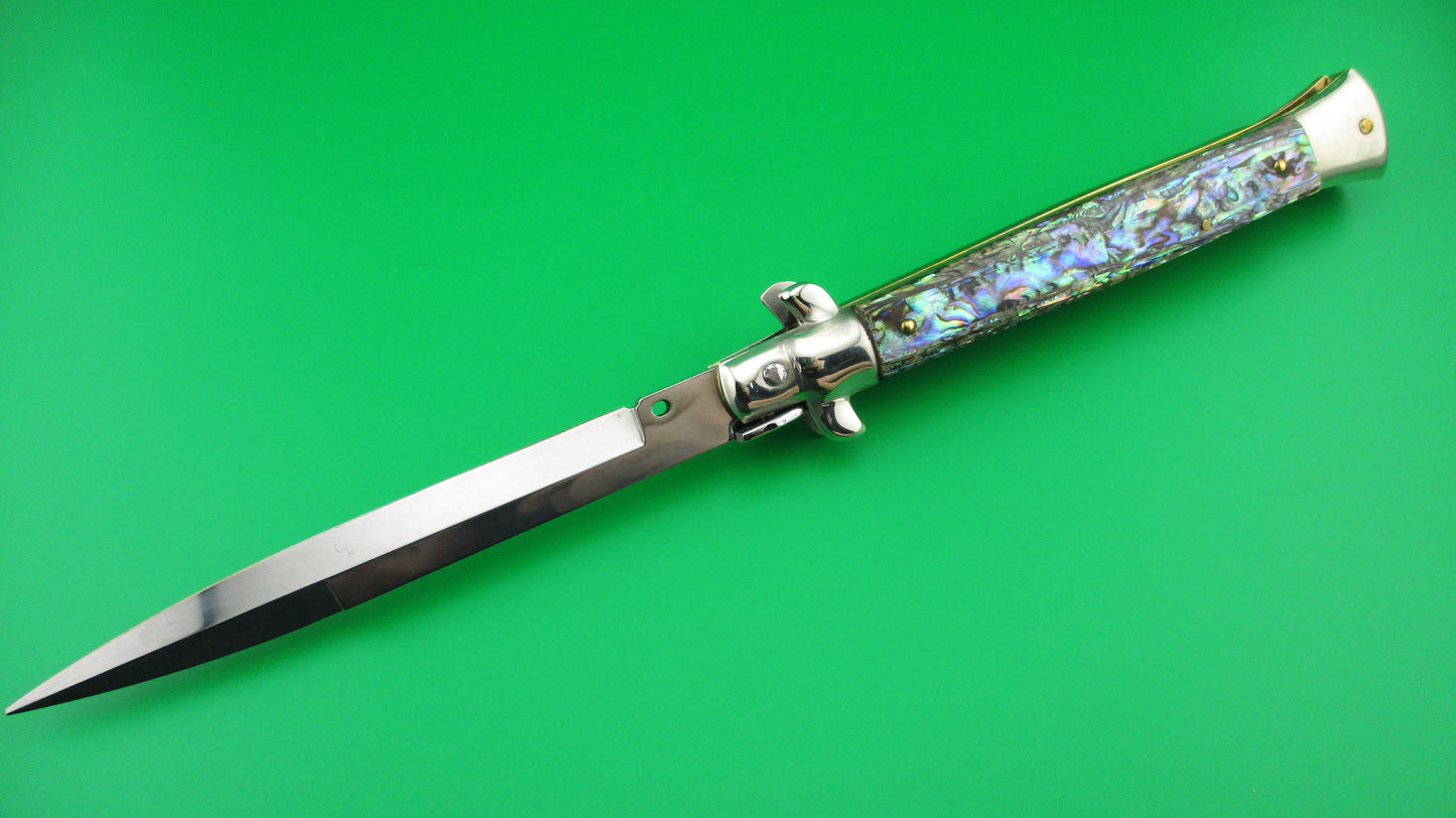 Walt's Latama Italy 28cm Italian Stiletto Abalone Bayonet blade automatic knife
