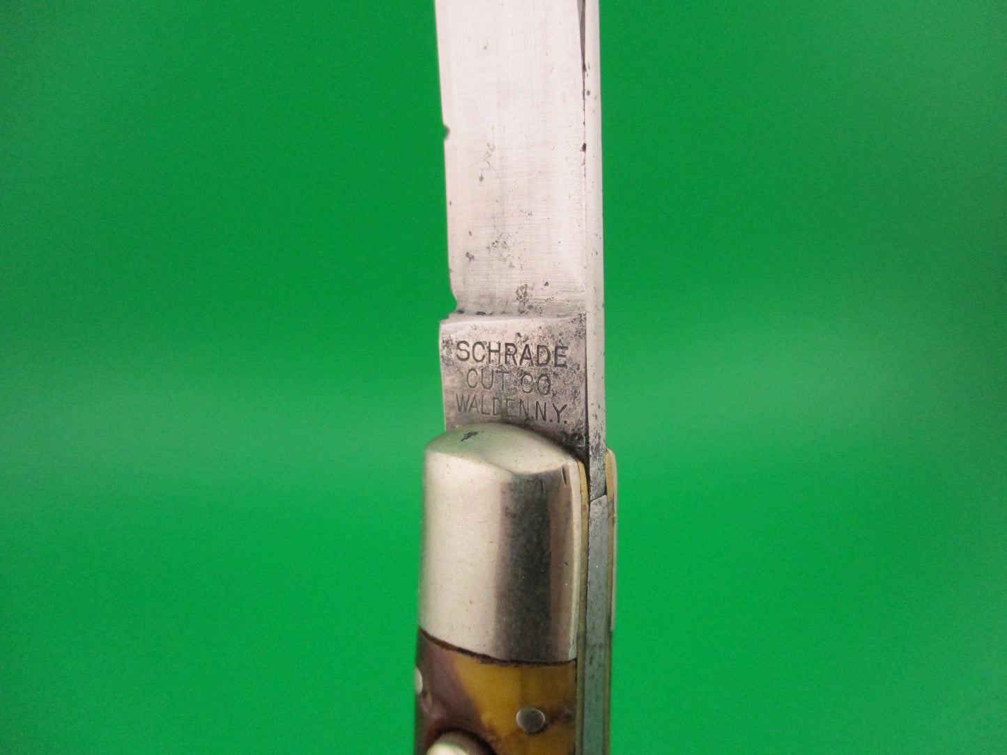 Schrade Cut Co Fishtail Butter & Molasses vintage switchblade knife