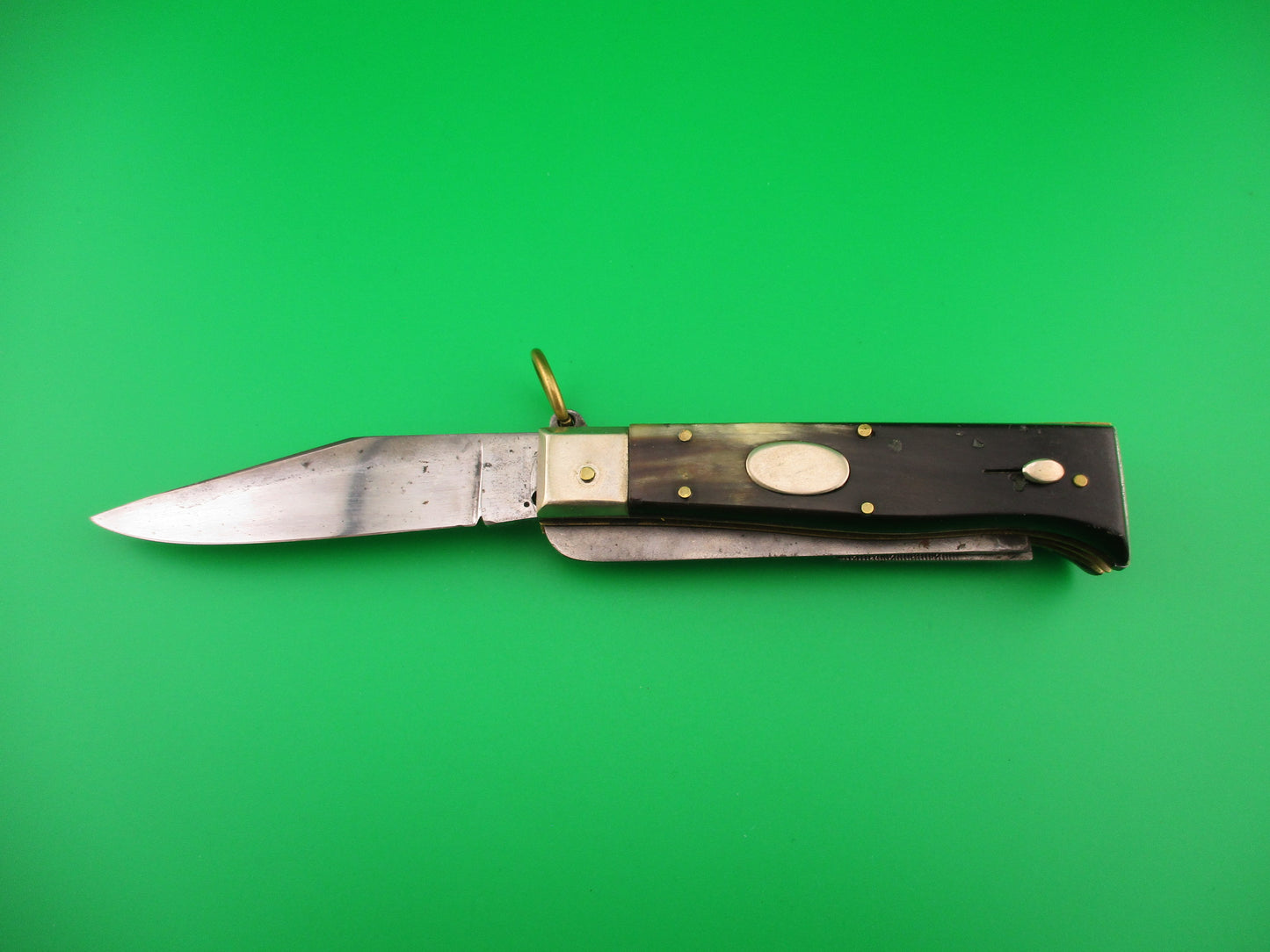 Latama 20cm Italian 5 Blade Oval button Ring pull Camper automatic knife