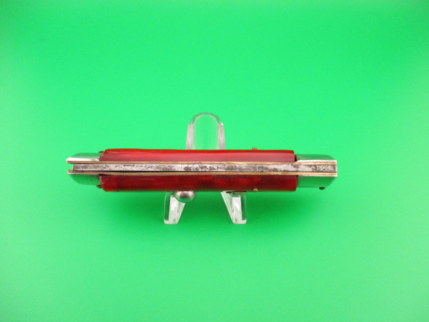 Jndiana EXTRA 20cm Italian Slant Bolster Vintage Red Pearlex automatic knife