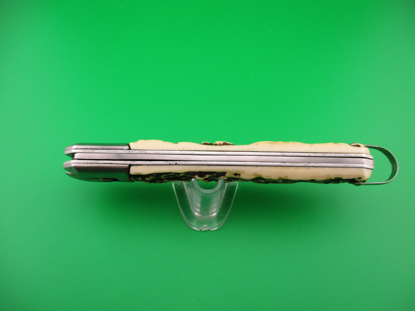 INOX 27cm French Coffin Lever knife Faux stag automatic knife