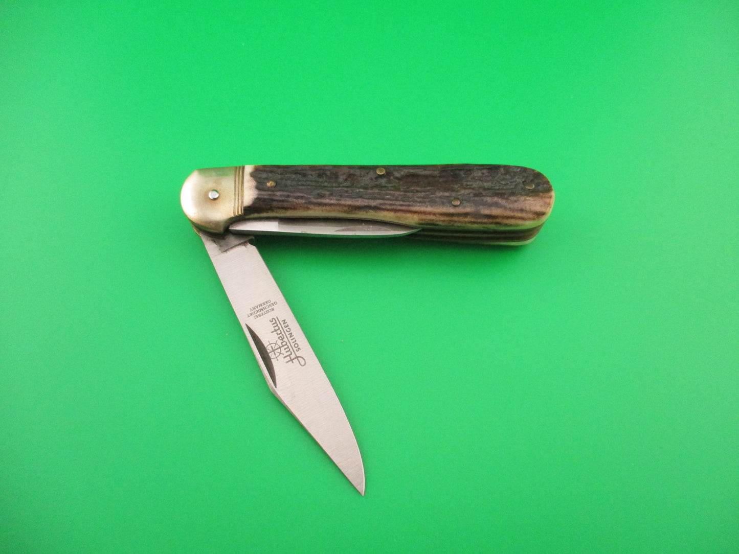 Hubertus SOLINGEN 10cm German Stag Pen Blade release automatic knife