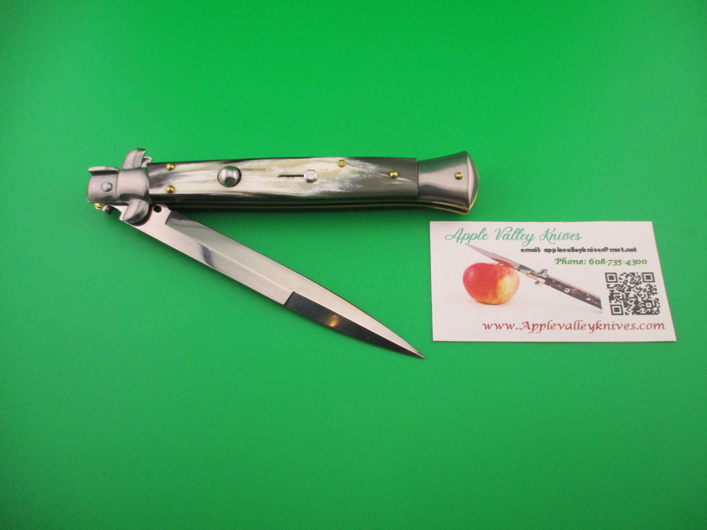 FRANK B ITALY 28cm Italian Swivel bolster Bayonet Brazilian Horn automatic knife