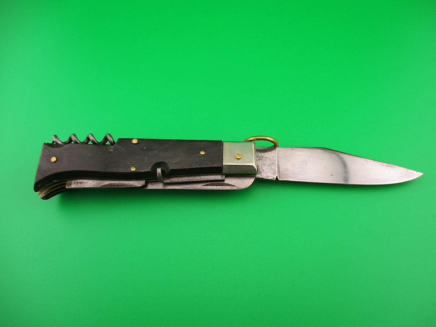 Latama 20cm Italian 5 Blade Oval button Ring pull Camper automatic knife