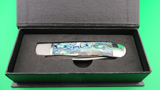 z Cobratec Trapper Abalone 7 3/8" Bolster Release Automatic knife NIB CTTHRABA154CM