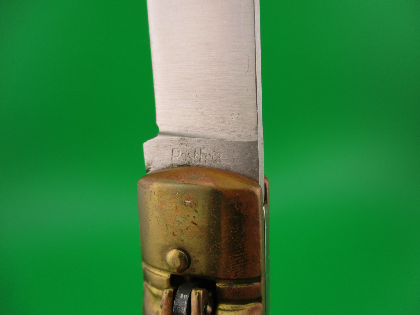 Rostfrei 24cm Italian Birds Head Ivory Brass Lever automatic knife