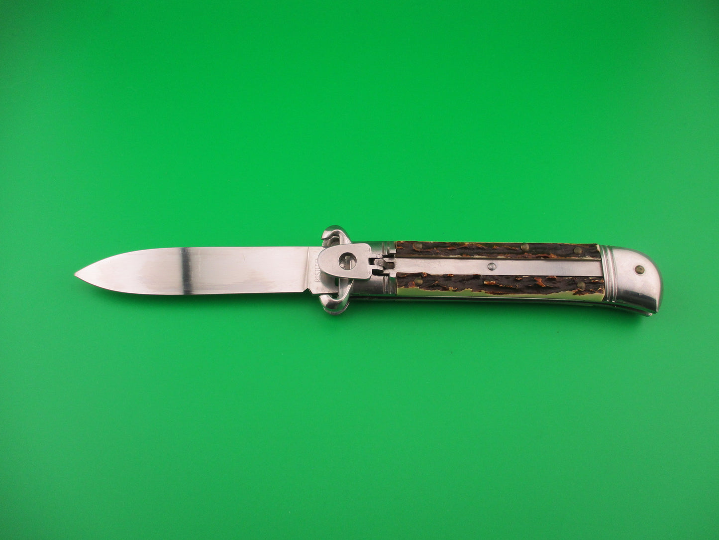 ROSTFREI 20cm Italian Shell Puller Stag Lever Johnny Cade style switchblade