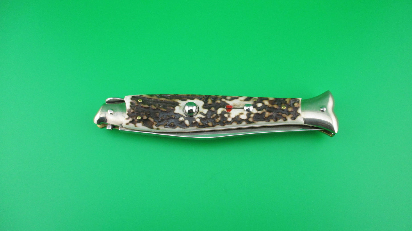 z AGA CAMPOLIN MADE IN ITALY Maniago 25cm Fishtail Stag picklock knife