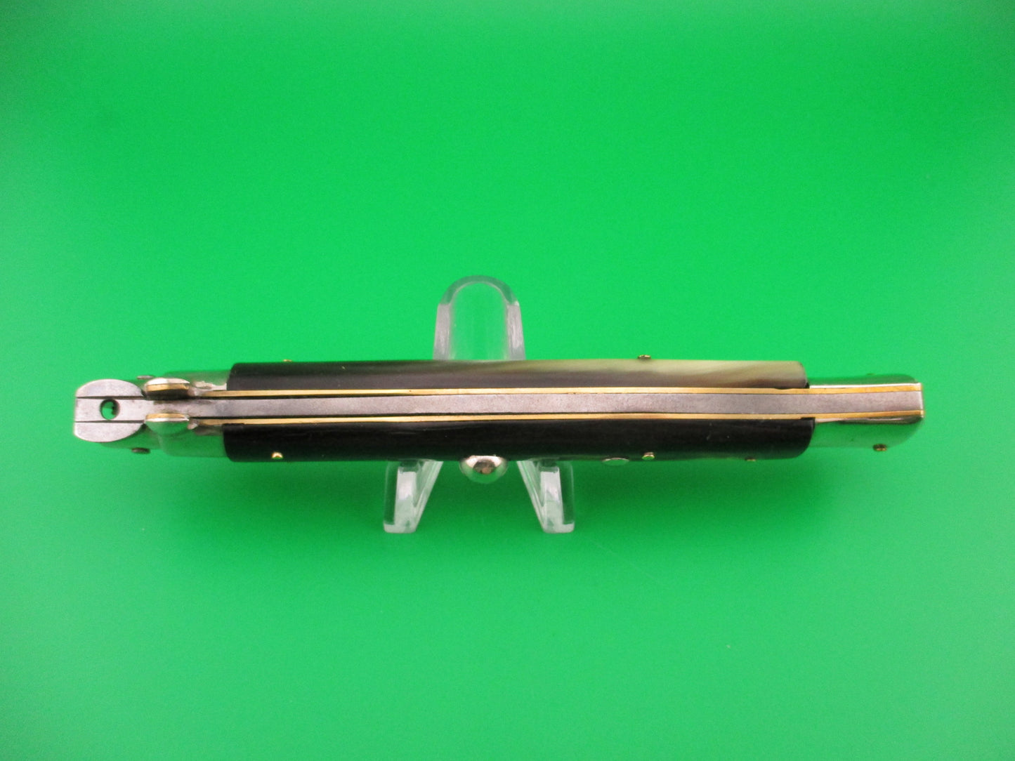 M ITALY INOX 28cm Italian Picklock 1950s vintage horn bayonet blade automatic knife